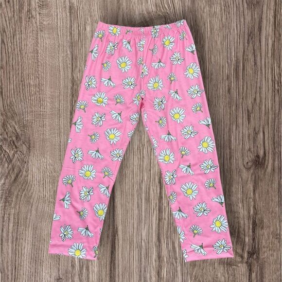 Pink Corgi Pajama Set with Cartoon Design and Daisies 3 Piece Set Size 8 - 9 Y - Picture 8 of 12